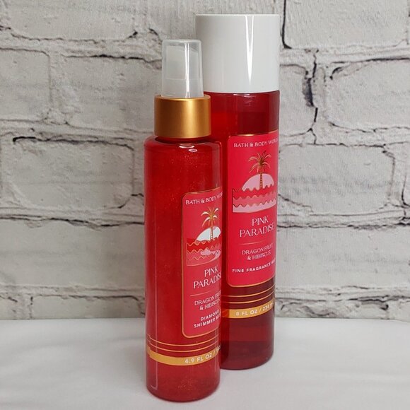 BATH & BODY WORKS 'PINK PARADISE' 'DRAGON FRUIT & HIBISCUS' BODY CARE DUO SET - Picture 3 of 16